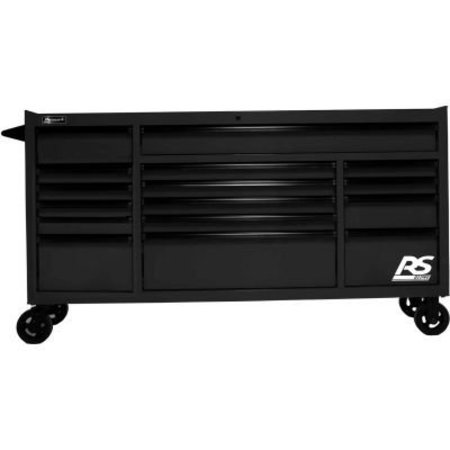 HOMAK Homak RS Pro Series 72"W X 24"D X 40-3/8"H 16 Drawer Black Roller Tool Cabinet BK04072160